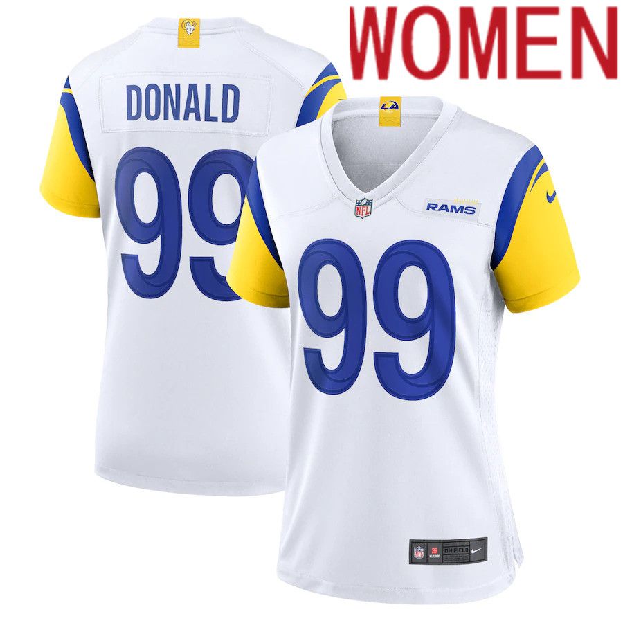 Women Los Angeles Rams 99 Aaron Donald Nike White Alternate Game NFL Jersey